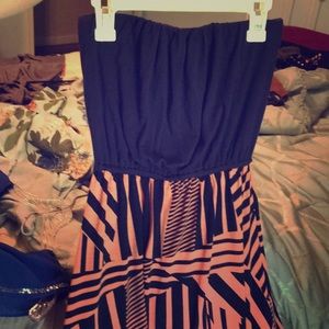 Strapless high-low dress